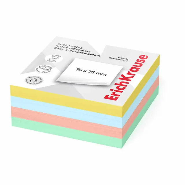 Erichkrause Sticky Notes 75x75 mm (400 sheets/4 colors) 61669