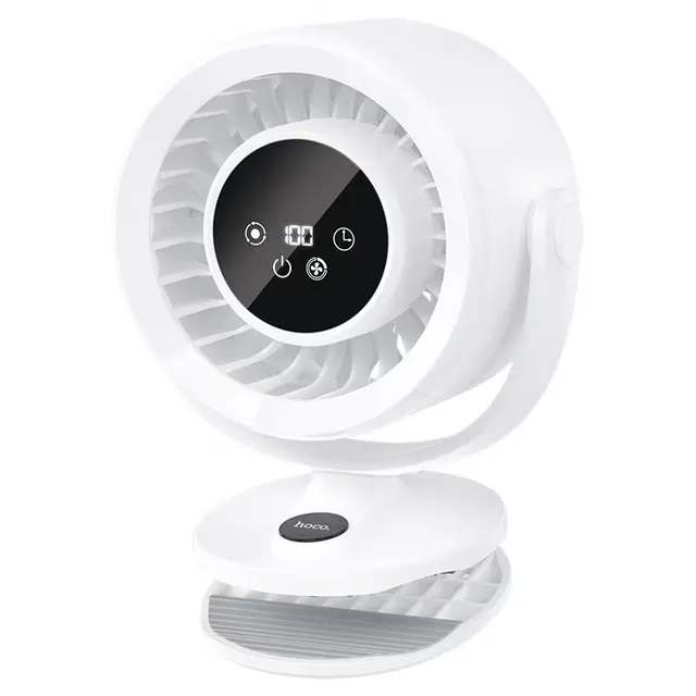 Hoco HX608 Portable Fan Desktop or Clip-On or Wall Mountable White