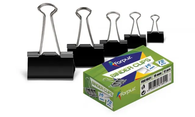 Forpus Binder Clips 19MM FO61601