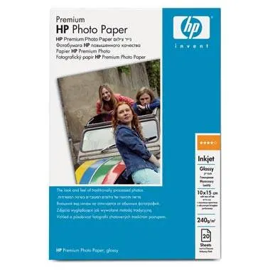 HP Photo Paper High Quality Glossy 10X15CM A6 240GR 20SHEETS + 5 Photo Savers Free Q1991A