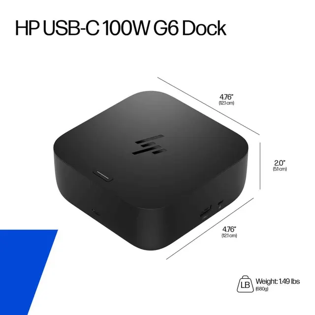HP Usb-C Docking Station G6 2xDP, 1XHDMI, RJ45, 2xUSB-C, 3x USB 3.0 9X3V1UT