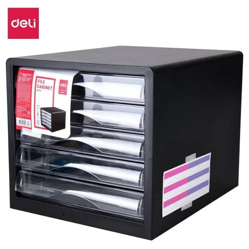 Deli 5-DRAWER File Cabinet BLK DL-E9775-B