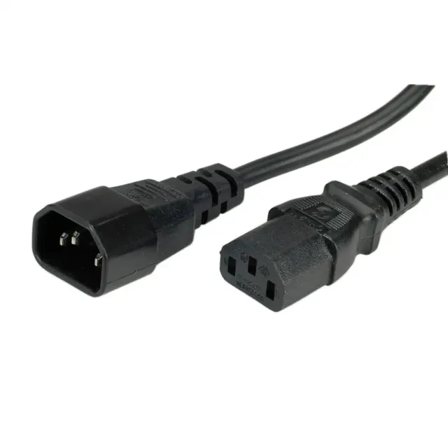 Value Power Extension Cable IEC320 C14-C13 1M Black