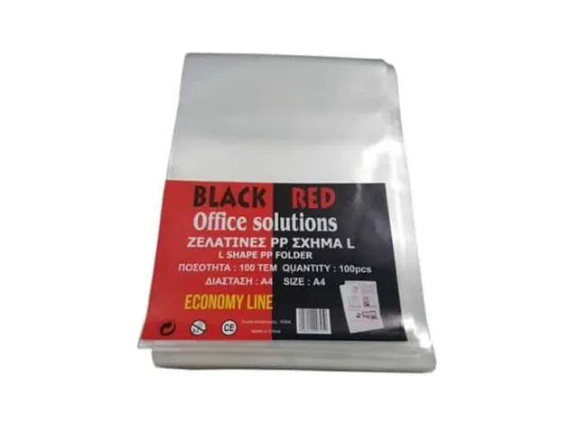 B/R PVC Folder A4 Lshape Pocket 0,70MM (100PCS) BR00395