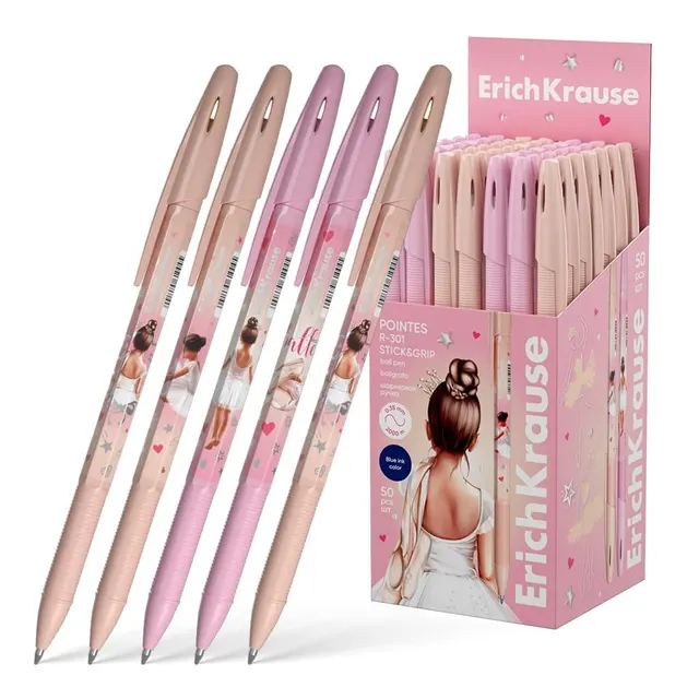 Erichkrause Ballerina Ballpoint Pen R-301 Stick&Grip 0.7 Blue 61004
