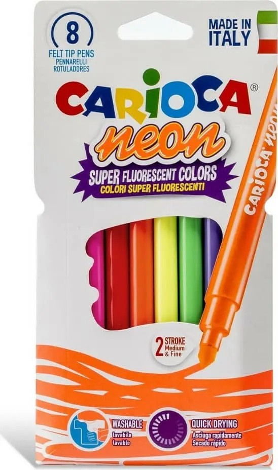 Carioca Neon Fluorecent Colour Markers of 8PCS