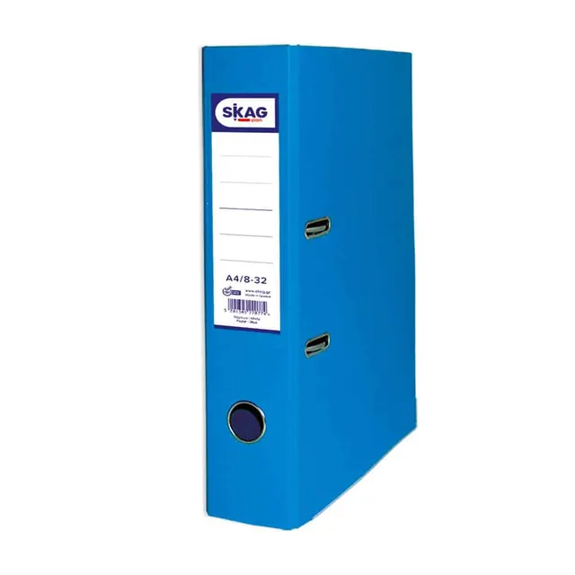 Skag Premium Box File A4 PVC 8CM Wide Blue 8/32