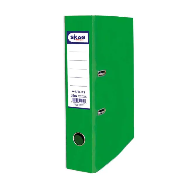Skag Premium Box File A4 PVC 8CM Green 8/32