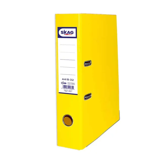 Skag Premium Box File A4 PVC 8CM Yellow 8/32