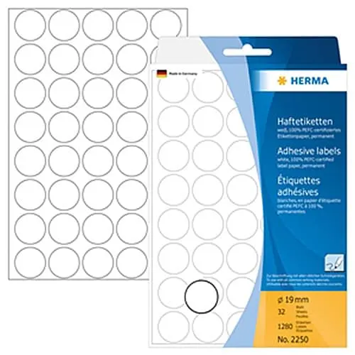 Herma Labels A5 19MM White HER-2250