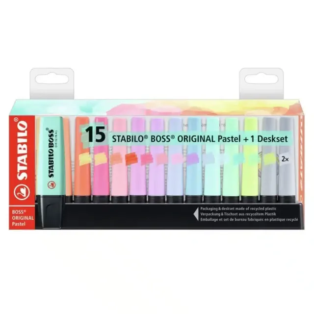 Stabilo Boss Highlighters Set of 15PCS Pastel STG7015-02-5