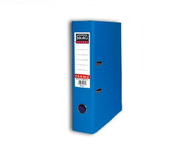 Skag Premium Box File F/SC PVC 8CM Wide Blue 8/34