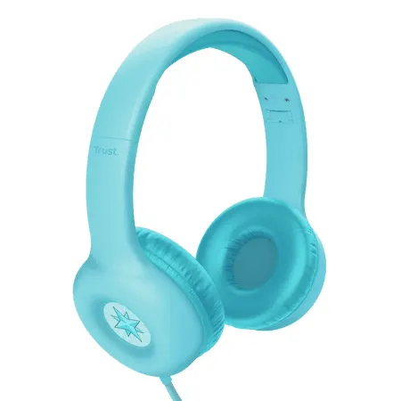 Trust Wired Kids Headphones Nouna Blue with Safe Volume Limit Stickers Included 25278
