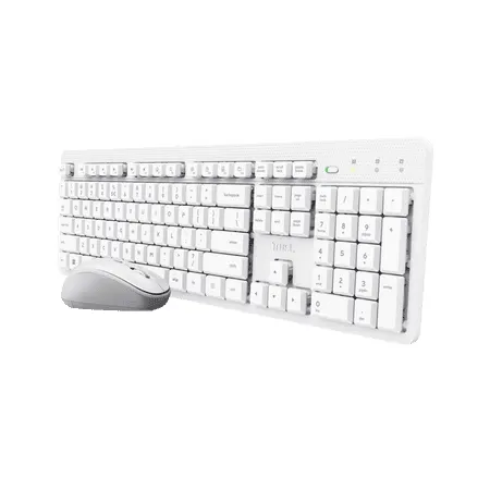 Trust Wireless Silent Keyboard & Mouse Ody Ii UK White 25469