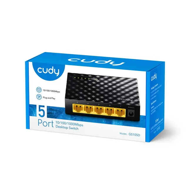 Cudy Gigabit Switch 5PORT Ethernet 10/100/1000Mbps GS105D