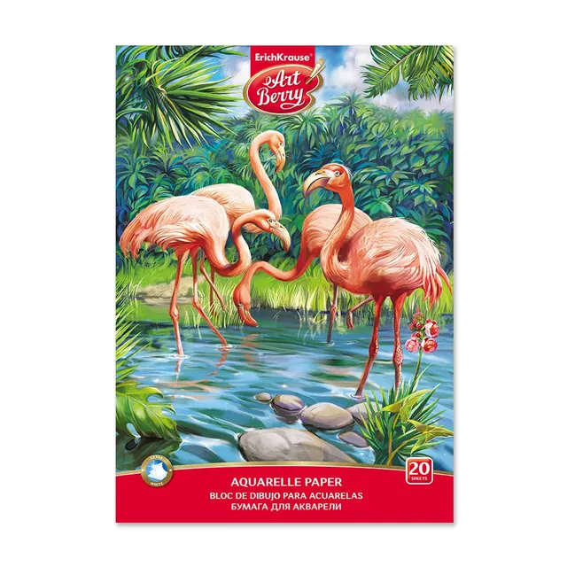 Erichkrause Artberry Aquarelle Paper Flamingo A4 20 Sheets 46893