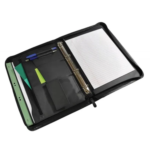 Monolith A4 Conference Zipper FOLDER/4 Rings Multi Compartments