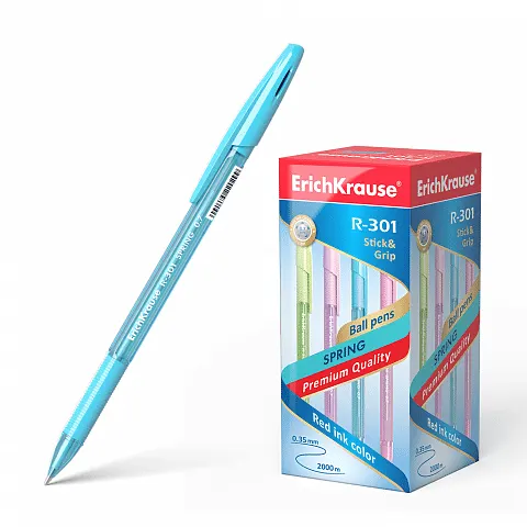 Erichkrause Ballpoint Pen R-301 Spring Stick&Grip 0.7 Blue 39532