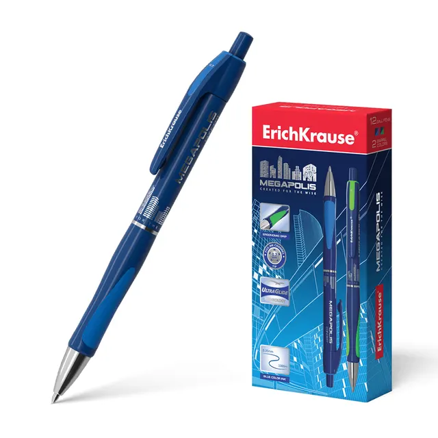 Erichkrause Retractable Ballpoint Pen 'megapolis' Concept Blue 31