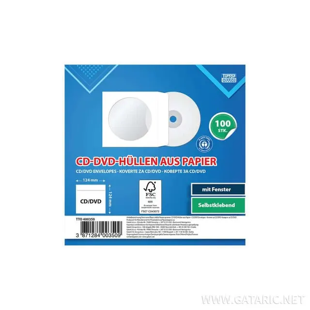 Tto CD/DVD White Envelopes (100 pcs) 400350