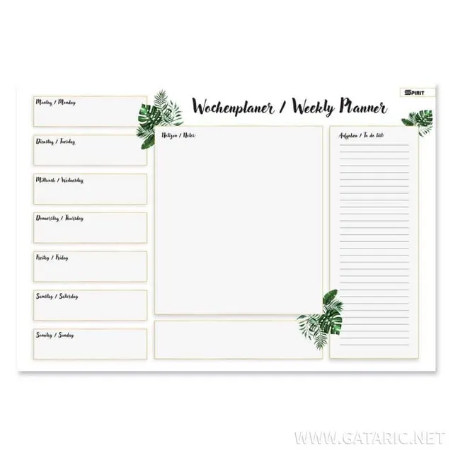 Tto Desk Pad 48X33CM 30SHEETS Weekly Planner 402019