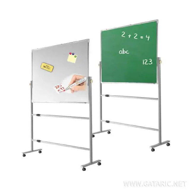Tto Magnetic Whiteboard/Chalk Board 120X120 with Wheels 403998