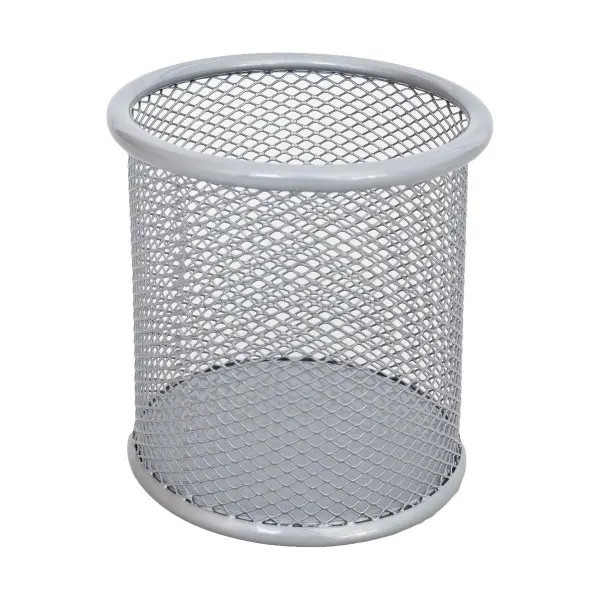 Tto Metal Pen Cup Holder Round 404846 Silver
