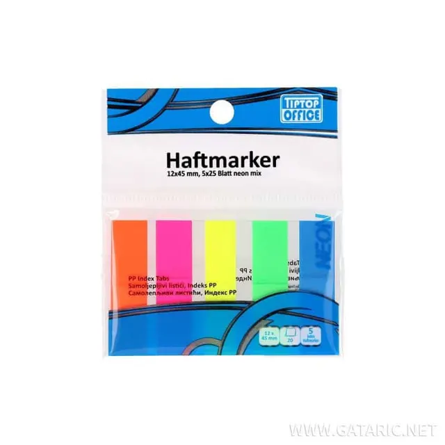 Tto Index Tabs Neon 12x45 mm (25 sh. x 5 col) 405022