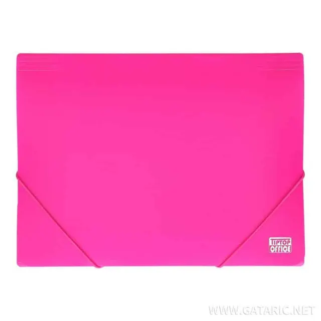Tto Plastic Document File A4 with Elastic Closure 405368 Neon Pink