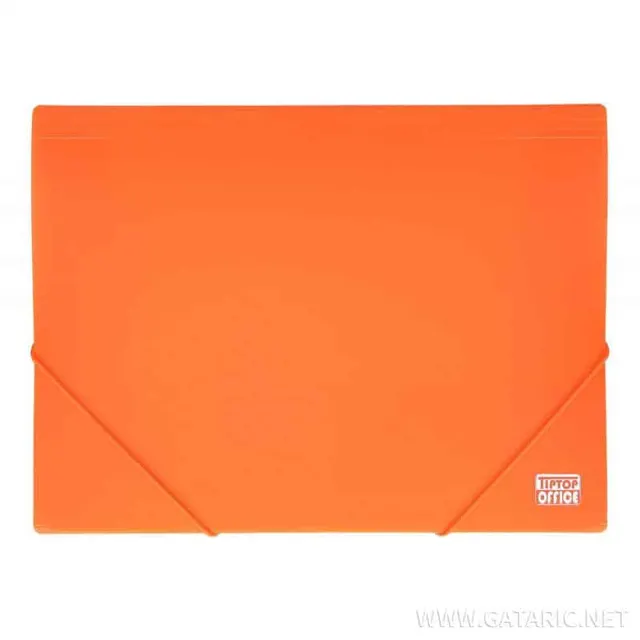 Tto Plastic Document File A4 with Elastic Closure 405369 Neon Orange