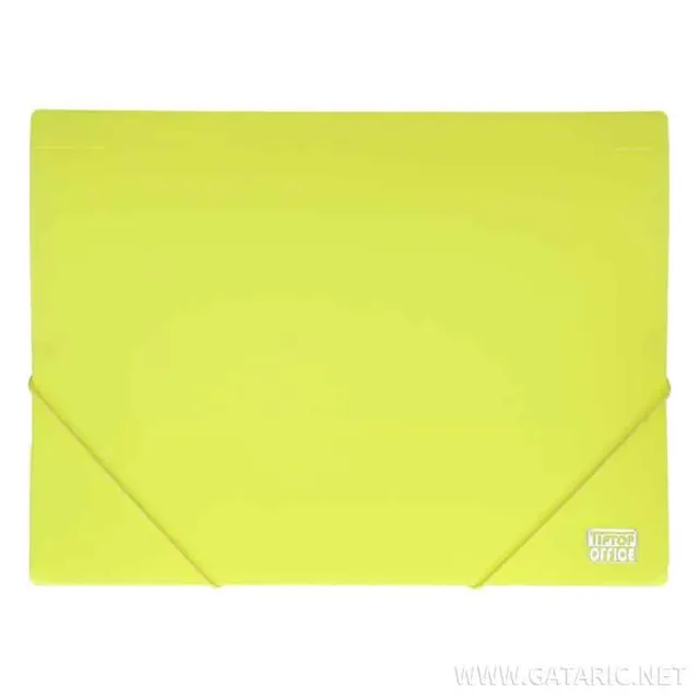 Tto Plastic Document File A4 with Elastic Closure 405370 Neon Yellow