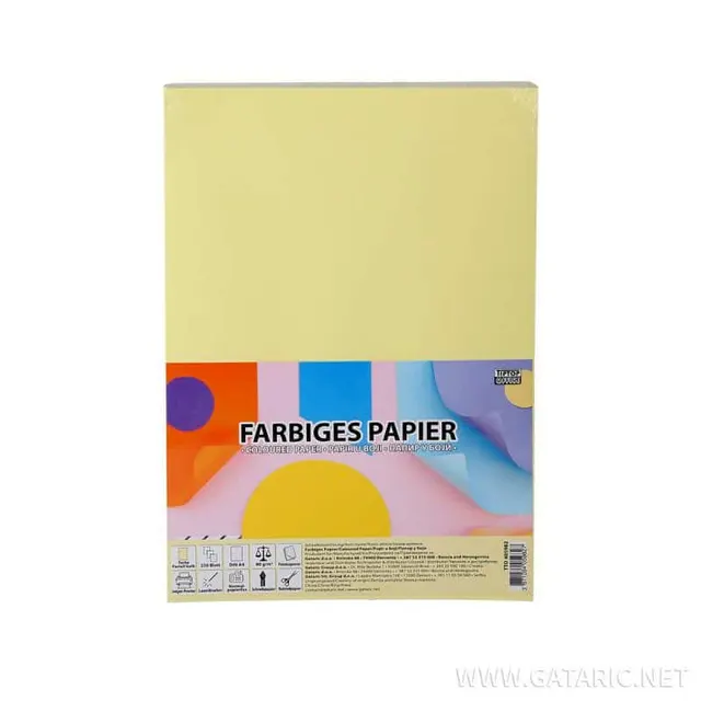 Tto Color Paper A4 80GR 250SH. Pastel Yellow 405982