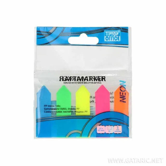 Tto Index Arrows 'neon' 12x42 mm (25 sh. x 5 col) 406254