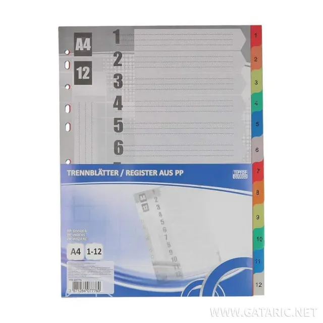 Tto PVC Divider A4 1-12 N. 407776