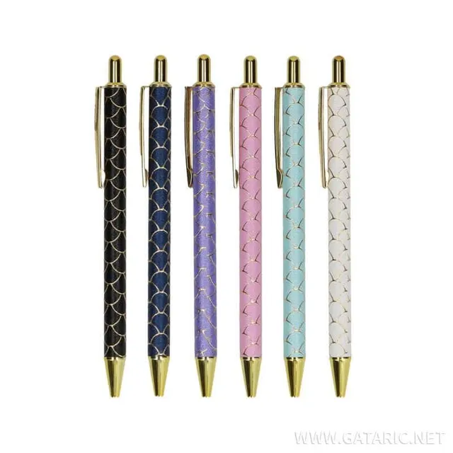 Tto Elegant Retractable Ballpoint Pen Siren Blue 408041 Each