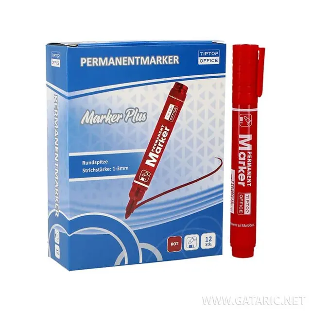 Tto Permanent Marker Plus Red 600118