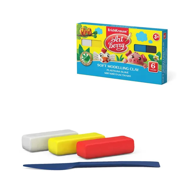 Erichkrause Artberry Soft Modelling Clay+ Tools with Aloe Vera 6 Colors By 120gr 41780