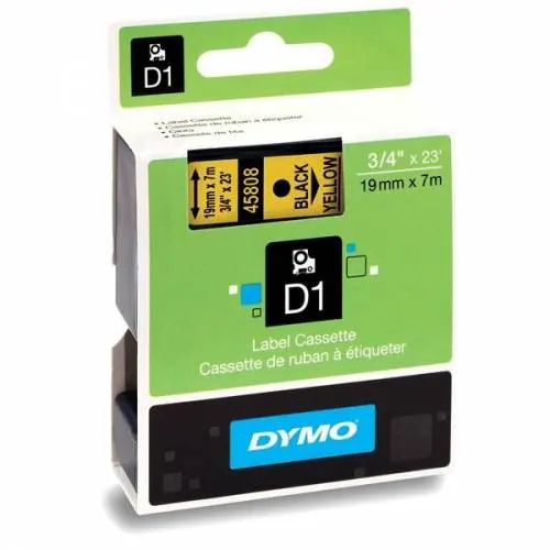 Dymo Tape 19MMX7MM B/Y 45808
