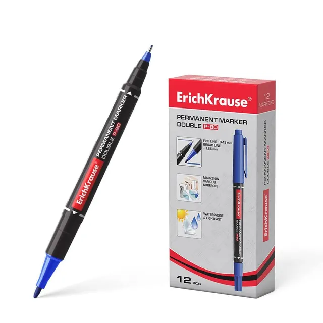 Erichkrause Double-Sided Permanent Marker P-80 Blue 48184