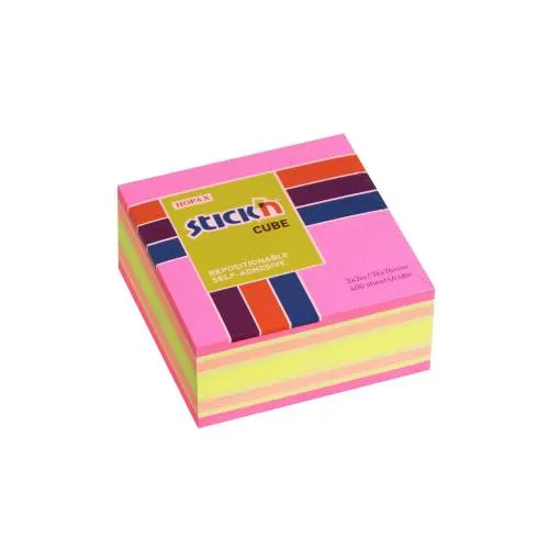 Stick Notes Cube 76 X76MM 400SHEETS Neon & Pastel Mixed N.21536BN