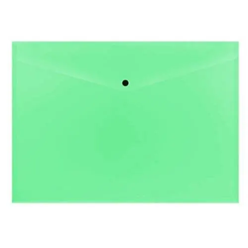 Clear Bag A3 with Button Green CBA3G/SA3-GR