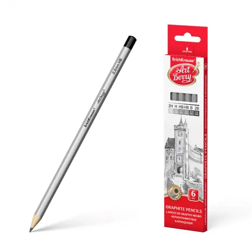 Erichkrause Artberry Graphite Hexagonal Pencil 2H,H,HB,HB,B,2B (6PCS) 45389