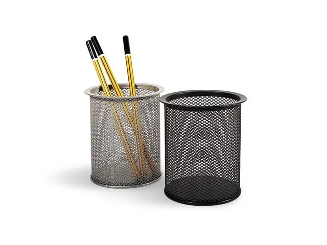 Forpus Metal Pen Holder Round Silver F30551
