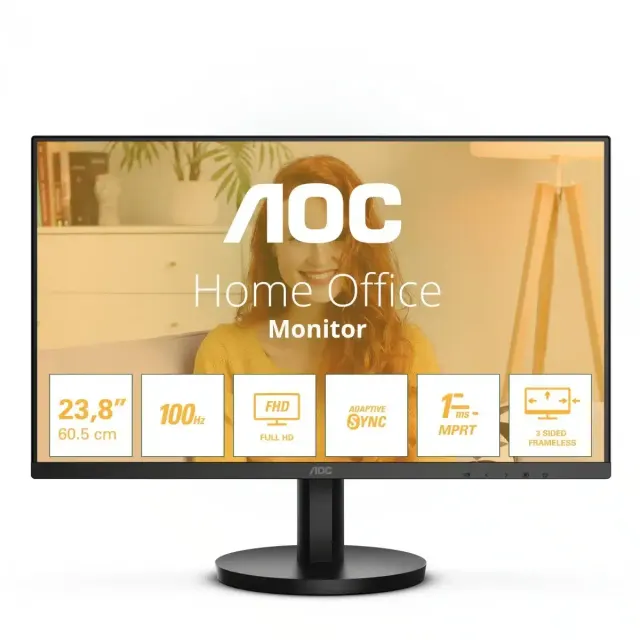 Aoc Monitor 23.8" Va-E BUSINESS/FHD/1920x1080/HDMI/VGA/100HZ/3YW/BLACK