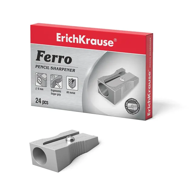 Erichkrause Aluminum Sharpener Ferro Silver 7074
