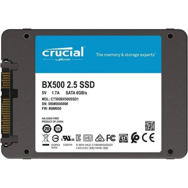 Crucial SSD 500GB BX500 550/500 CT500BX500SSD1