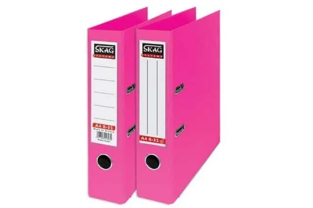 Skag Premium Box File A4 PVC 8CM Pink 8/32
