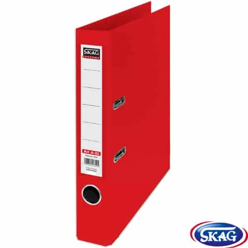 Skag Premium Box File A4 PVC 4CM Narrow Red 4/32