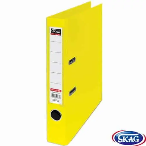 Skag Premium Box File A4 PVC 4CM Narrow Yellow 4/32