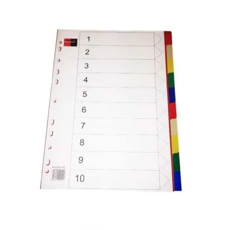 B/R PVC Divider A4 10-TABS Colour HF289-10C/BR00049